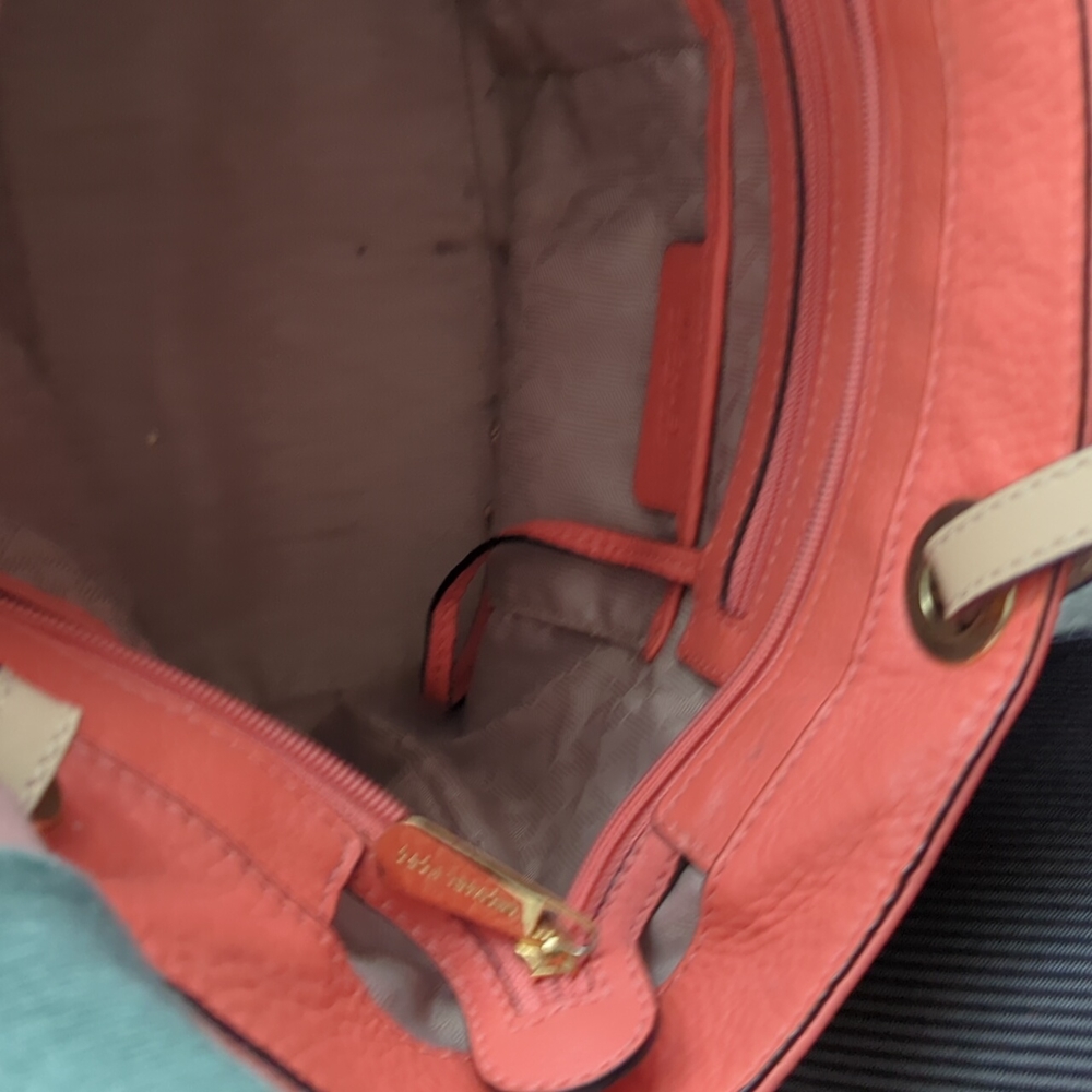 Michael Kors Peachy Pink Pebbled Leather Shoulder Tote Bag Purse Many Pockets - Picture 13 of 16